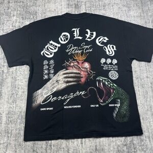 Darc Sport Corazon "Premium Vintage" Oversized Tee In Black Size XL Snake Heart